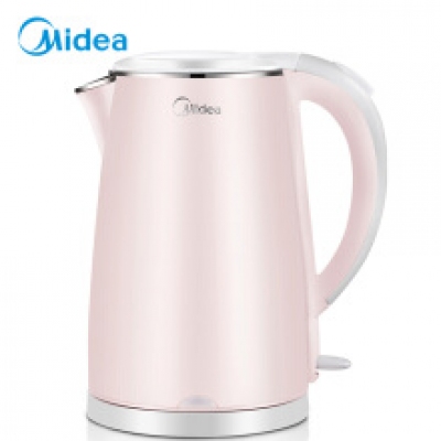 美的（Midea）電水壺 304不銹鋼電熱水壺 1.7L容量 雙層防燙燒水壺WHJ1705b